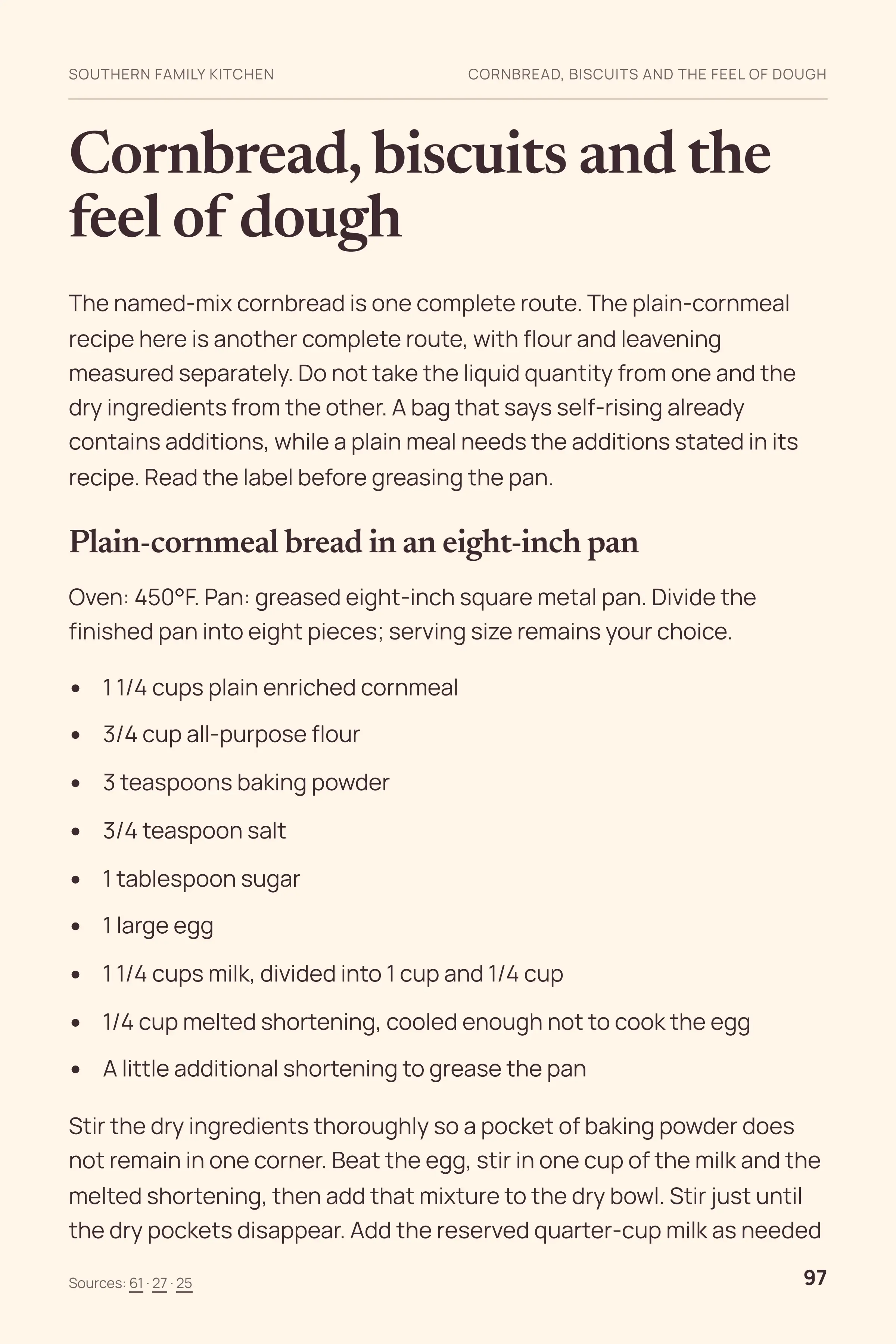 The Southern Family Kitchen Handbook: Cornbread, biscuits and the feel of dough